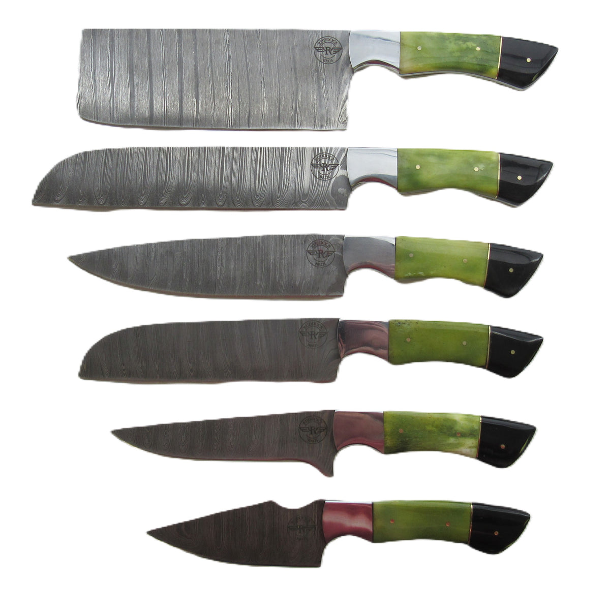 The Viper 6 Piece Chef Knife Set - Damascus Steel
