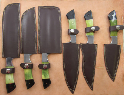 The Viper 6 Piece Chef Knife Set - Damascus Steel
