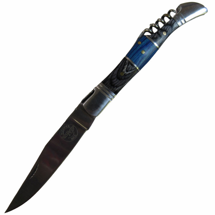 pocket knife by Ruddock Bros with hardwood handle and corkscrew stainless steel El Paso Texas