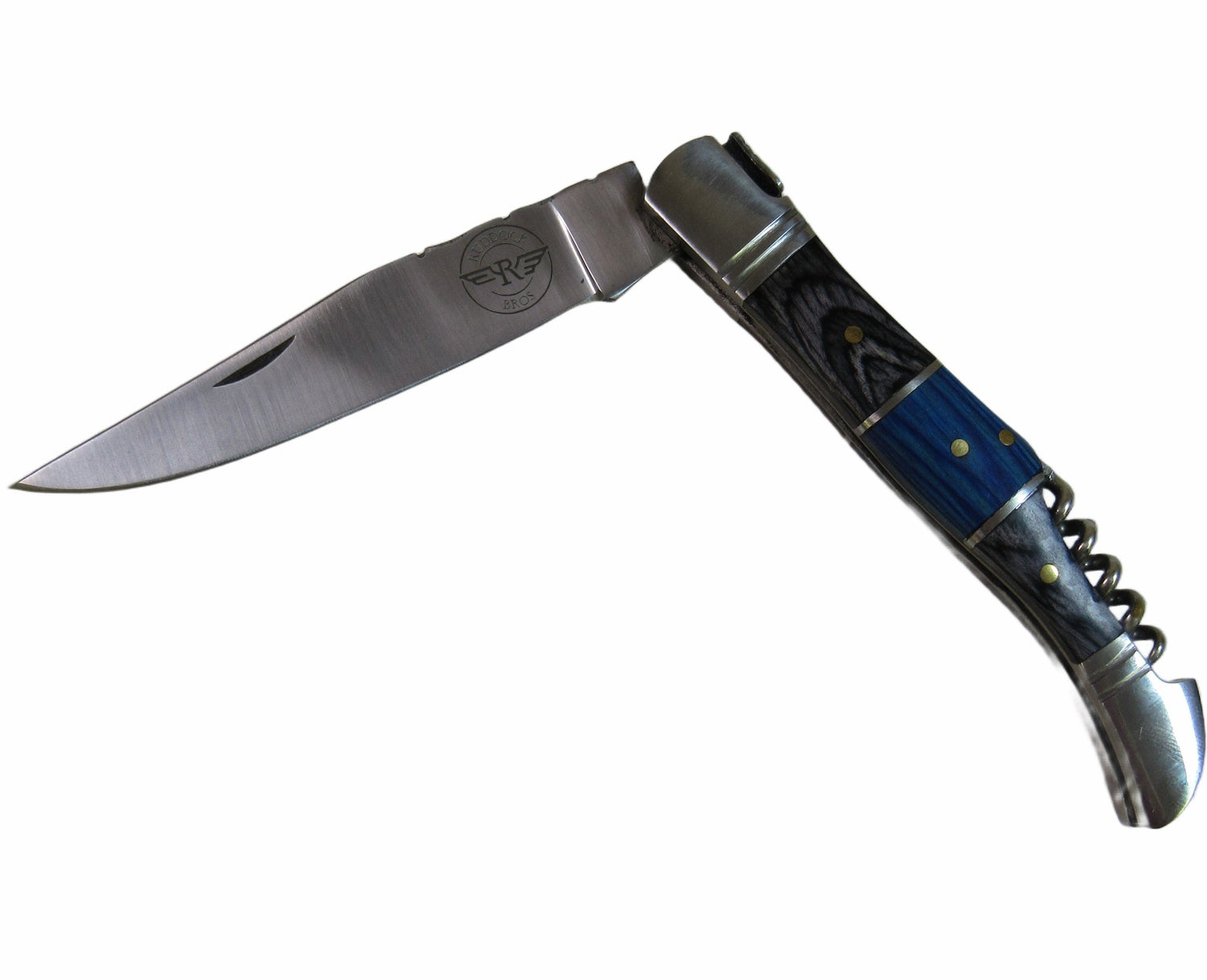 pocket knife by Ruddock Bros with hardwood handle and corkscrew stainless steel El Paso Texas