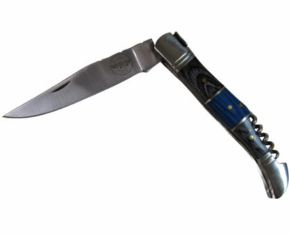 pocket knife by Ruddock Bros with hardwood handle and corkscrew stainless steel El Paso Texas