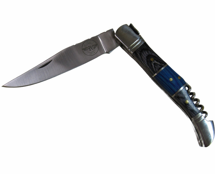 pocket knife by Ruddock Bros with hardwood handle and corkscrew stainless steel El Paso Texas