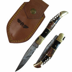 The Gentleman Sommelier Folding Knife - Damascus Steel