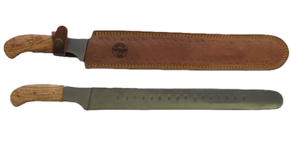 Olive Hardwood Handle Brisket Knife - Stainless Steel - 19" Overall Length