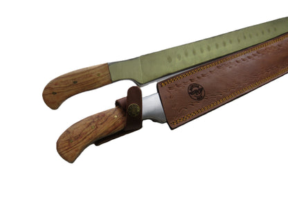 Olive Hardwood Handle Brisket Knife - Stainless Steel - 19" Overall Length