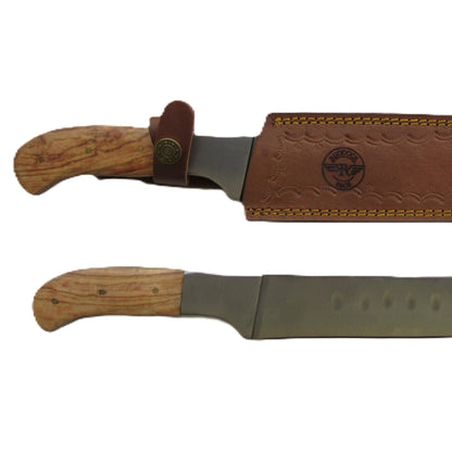 Olive Hardwood Handle Brisket Knife - Stainless Steel - 19" Overall Length