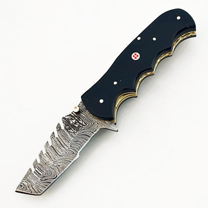 Panther Utility Folding Knife - Damascus Steel