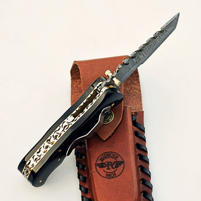 Panther Utility Folding Knife - Damascus Steel