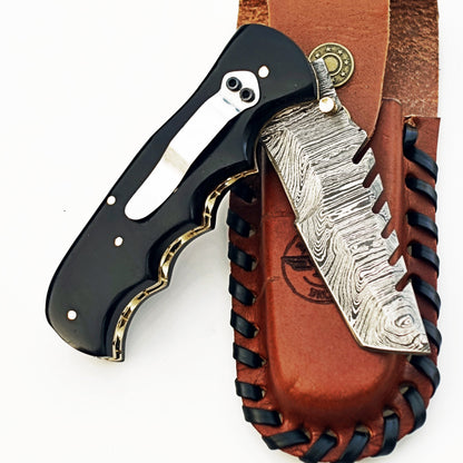 Panther Utility Folding Knife - Damascus Steel