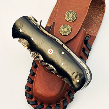 Panther Utility Folding Knife - Damascus Steel