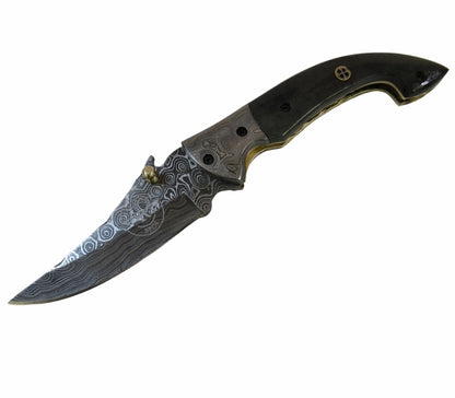 Tiburon Folding Knife - Damascus Steel
