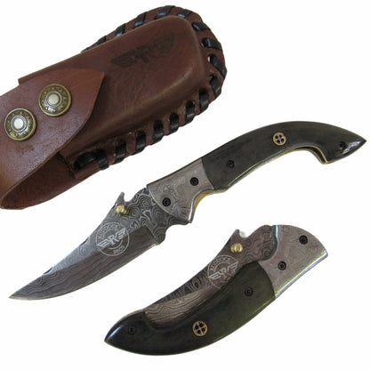 Tiburon Folding Knife - Damascus Steel